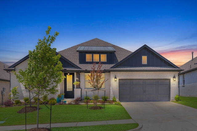 1236 Monterra Way, Fate, TX 75087 - view of front of home featuring driveway, a shingled roof, a yard, and a garage