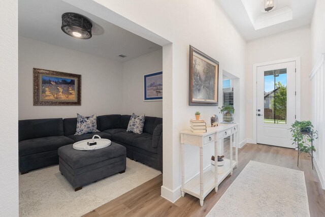 1236 Monterra Way, Fate, TX 75087 - living room with wood finished floors and baseboards