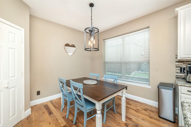 7612 Trevino Dr, Plano, TX 75025 - dining area featuring light wood-style flooring and baseboards