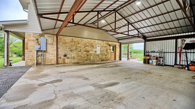 garage featuring electric panel