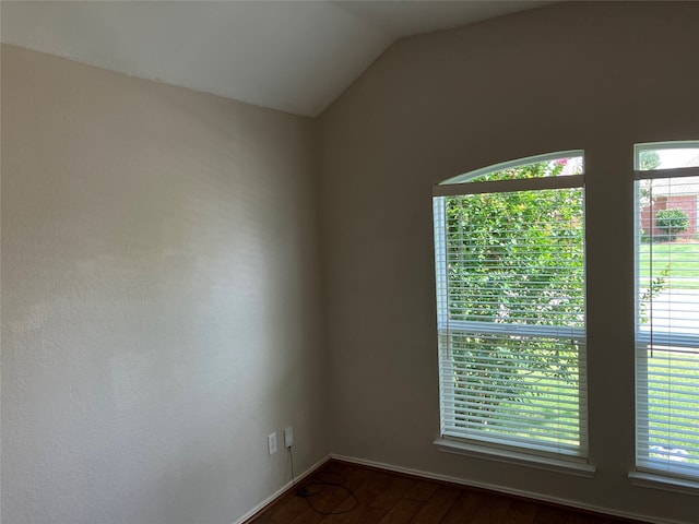 10401 Max Ln, Frisco, TX 75035 - spare room with dark wood-type flooring and lofted ceiling