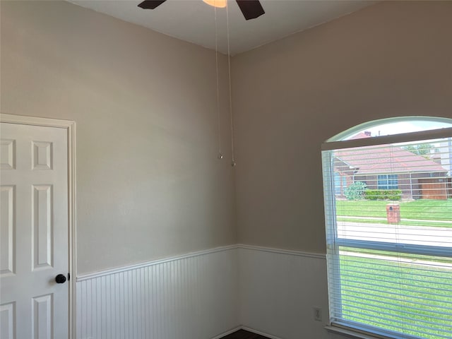 10401 Max Ln, Frisco, TX 75035 - spare room with wainscoting and ceiling fan