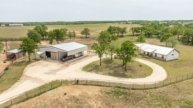 aerial view featuring a rural view