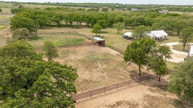 aerial view featuring a rural view
