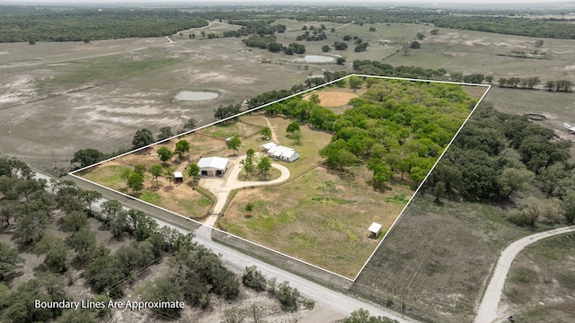 drone / aerial view featuring a rural view