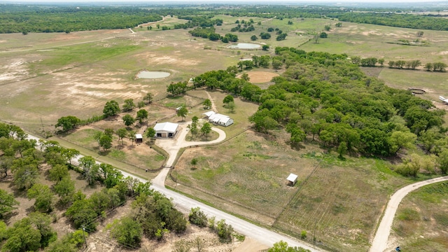 drone / aerial view with a rural view