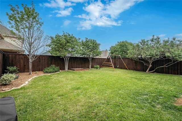 view of yard featuring a fenced backyard