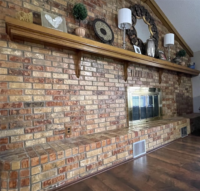 room details with wood finished floors and visible vents