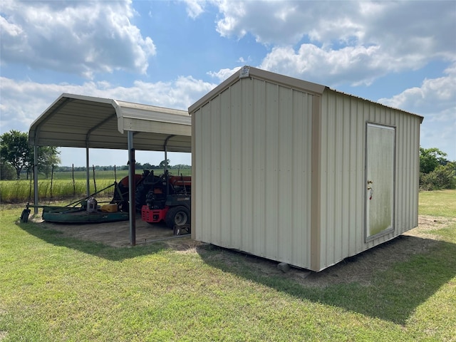 view of shed featuring a detached carport