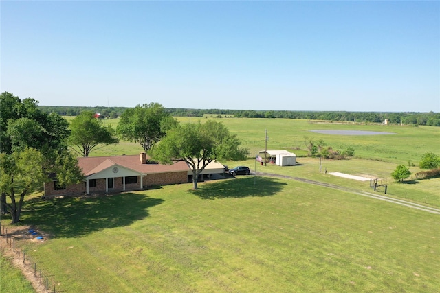 bird's eye view featuring a rural view