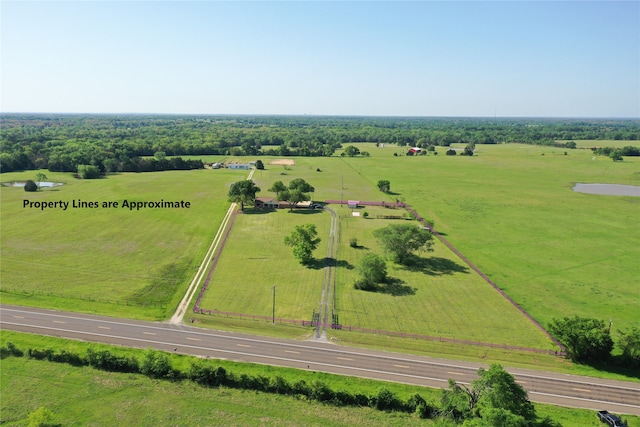 bird's eye view with a rural view