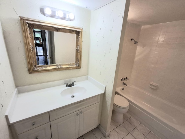 4859 Cedar Springs Rd Unit 358, Dallas, TX 75219 - full bath featuring toilet, vanity, tile patterned floors, and  shower combination
