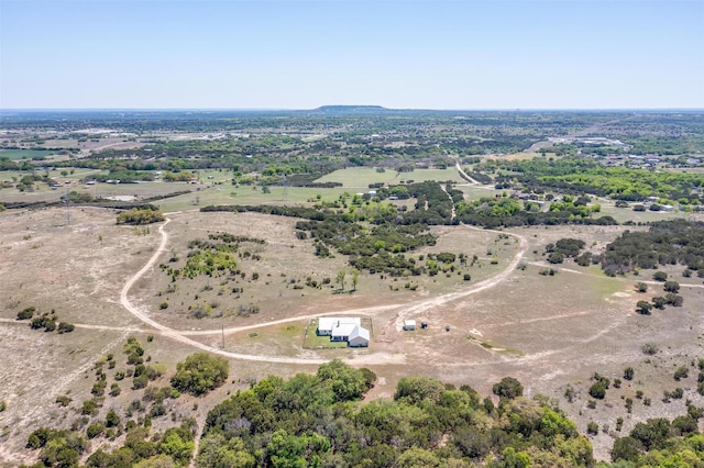 drone / aerial view with a rural view