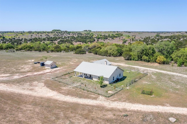 bird's eye view with a rural view