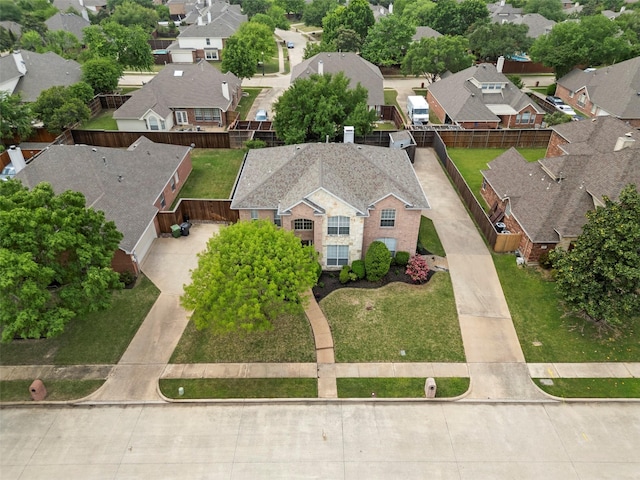 bird's eye view featuring a residential view