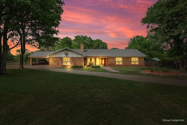 118 Deer Trl, Bruceville, TX 76630 - single story home featuring driveway, a carport, fence, and a front yard