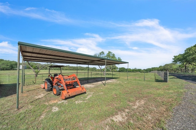 200 Leea Ln, Weatherford, TX 76087 - view of yard with a rural view, an exterior structure, a detached carport, and an outdoor structure