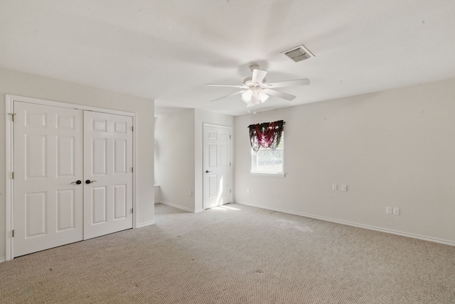 200 Leea Ln, Weatherford, TX 76087 - unfurnished bedroom with a closet, ceiling fan, carpet, baseboards, and visible vents