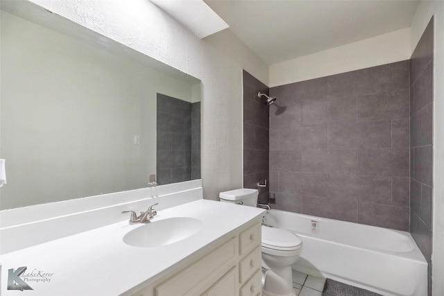 1026 Baylor St, Abilene, TX 79602 - bathroom with tile patterned flooring, toilet, shower / bathtub combination, and vanity