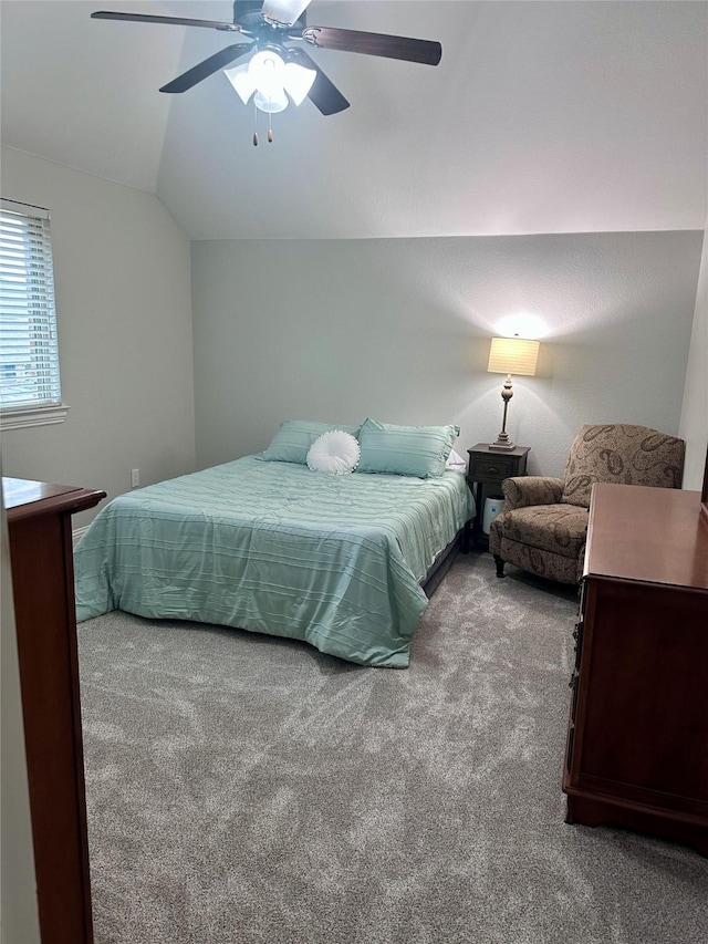 10524 Musketball Pl, Mckinney, TX 75072 - carpeted bedroom featuring lofted ceiling and ceiling fan