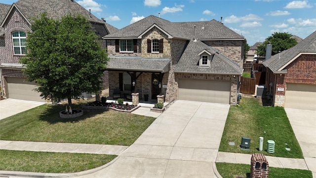 10524 Musketball Pl, Mckinney, TX 75072 - view of front of home with concrete driveway, covered porch, and brick siding