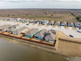 aerial view with a residential view