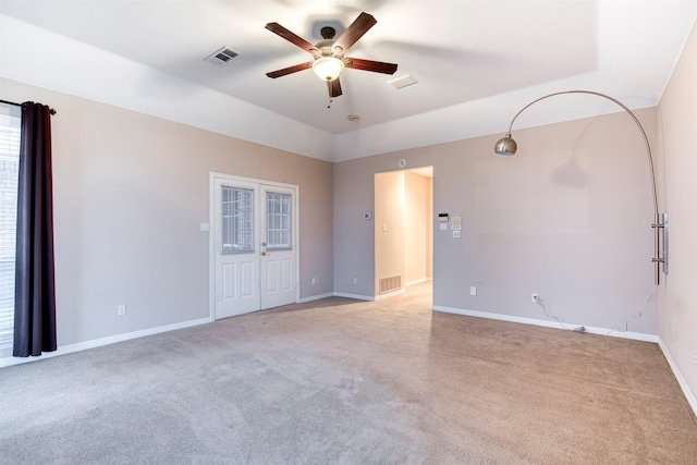 2176 English Rd, Rockwall, TX 75032 - unfurnished room with carpet flooring, baseboards, visible vents, and ceiling fan
