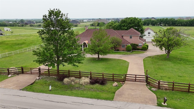 2176 English Rd, Rockwall, TX 75032 - exterior space featuring fence, a yard, and a rural view