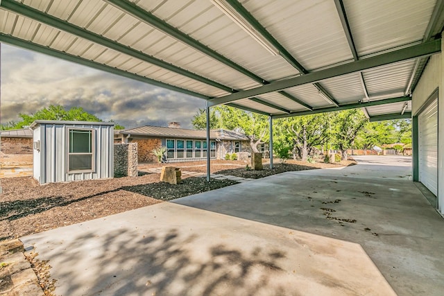 view of patio featuring a carport