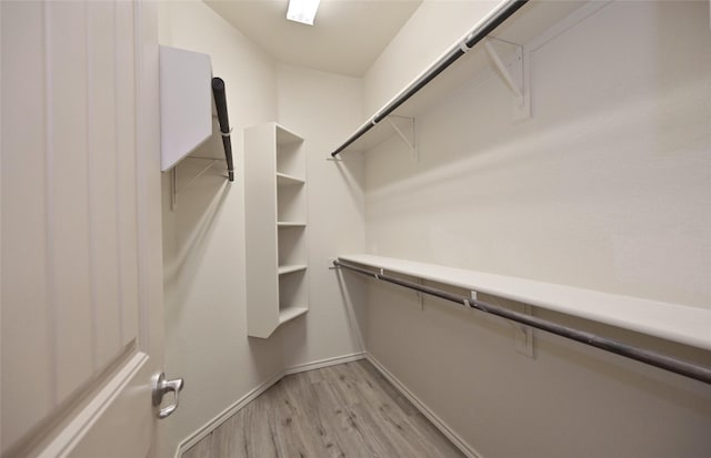 spacious closet with light wood finished floors