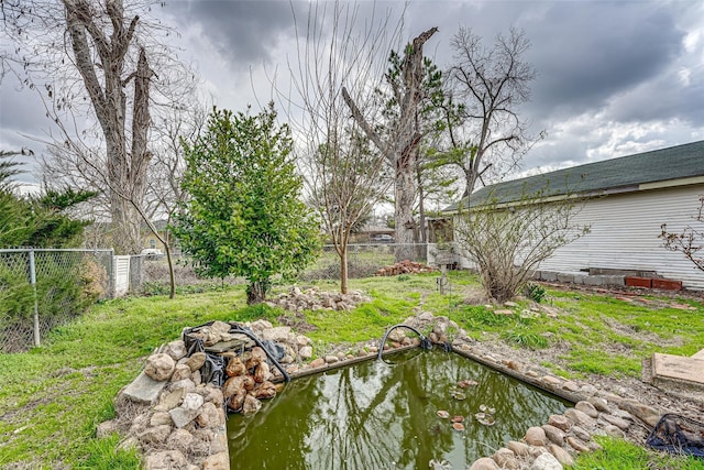 view of yard featuring a fenced backyard