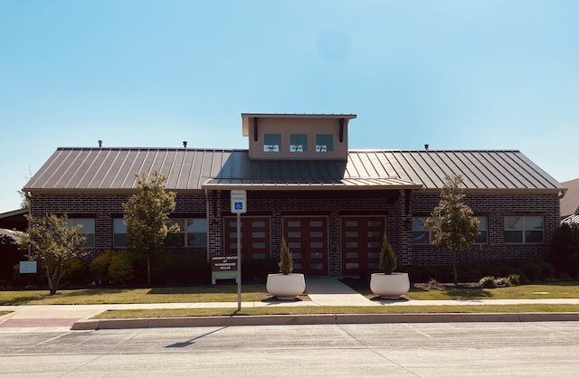 view of building exterior featuring a garage