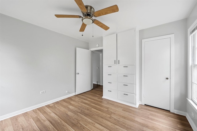 3717 Parkwood St, Waco, TX 76710 - unfurnished bedroom featuring baseboards, a ceiling fan, and light wood-style floors