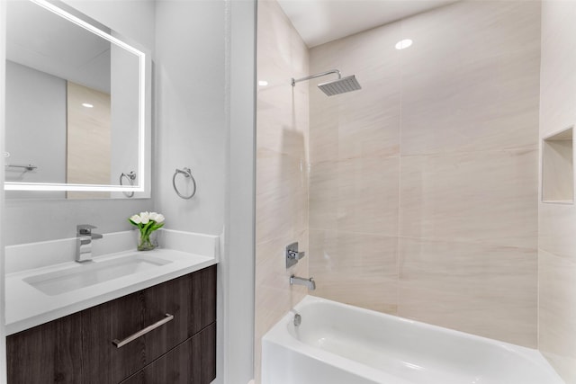 full bath with tub / shower combination and vanity