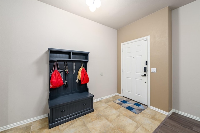 mudroom with baseboards