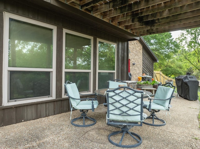 view of patio / terrace featuring outdoor dining area and area for grilling