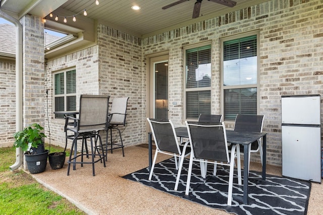 10009 Wildberry Dr, Waco, TX 76712 - view of patio / terrace featuring outdoor dining area and ceiling fan