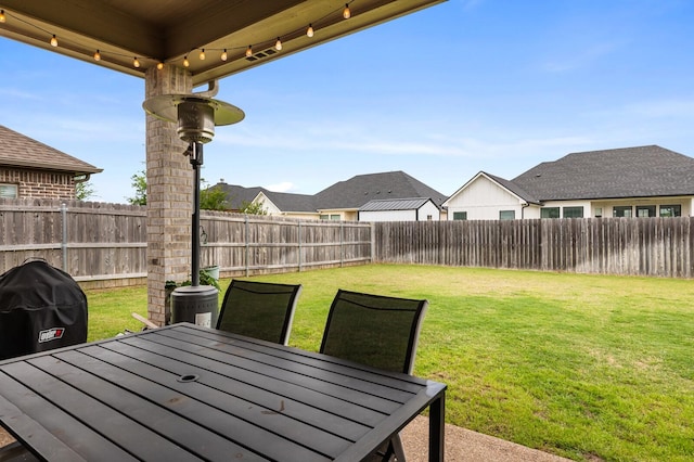 10009 Wildberry Dr, Waco, TX 76712 - view of patio with a fenced backyard, area for grilling, and outdoor dining space