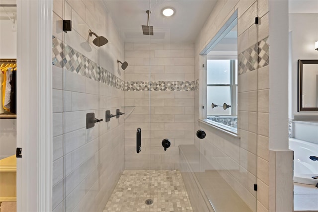 full bathroom with a stall shower