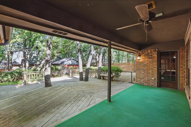 5112 River Ridge Rd, Arlington, TX 76017 - wooden deck with ceiling fan