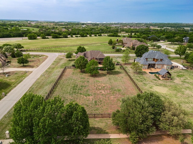 drone / aerial view with a rural view