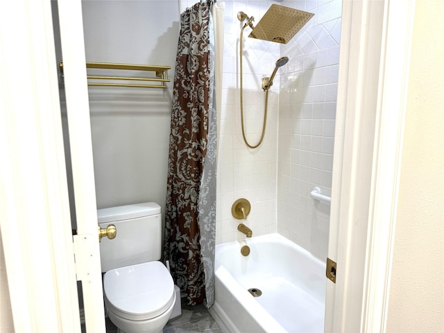 611 Twin Creek Dr, Allen, TX 75013 - bathroom featuring toilet and shower / bath combo with shower curtain
