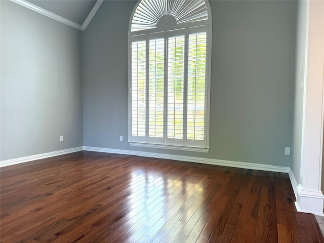 611 Twin Creek Dr, Allen, TX 75013 - spare room with dark wood finished floors, baseboards, and crown molding
