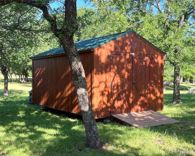 view of shed