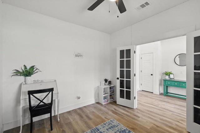 3728 George Owens Rd, Ponder, TX 76259 - unfurnished room with wood finished floors, a ceiling fan, and baseboards