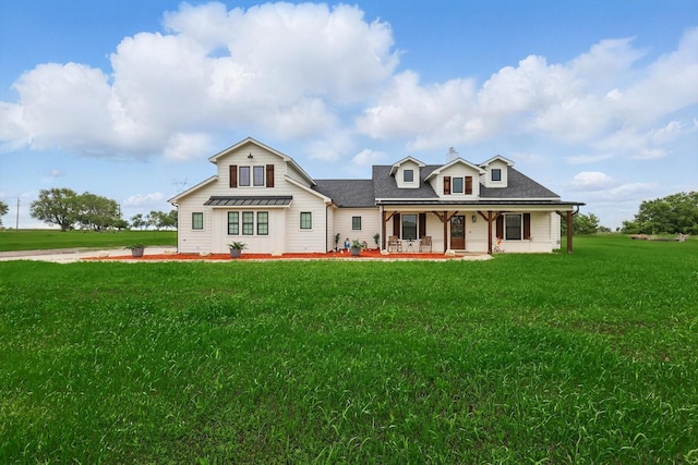 3728 George Owens Rd, Ponder, TX 76259 - view of front of property featuring a porch, a front yard, and roof with shingles