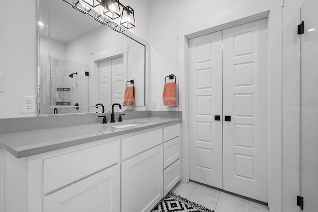 3728 George Owens Rd, Ponder, TX 76259 - full bathroom featuring a shower stall, vanity, and tile patterned floors