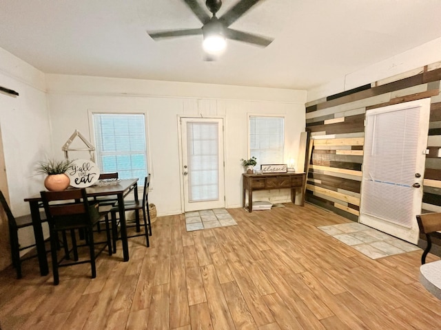 107 N Main St, Crandall, TX 75114 - foyer featuring wood finished floors and ceiling fan