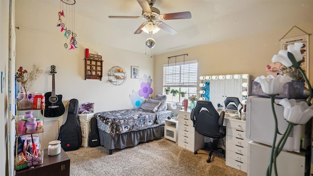 202 Beacon Hill Ln, Forney, TX 75126 - carpeted bedroom featuring a desk and a ceiling fan