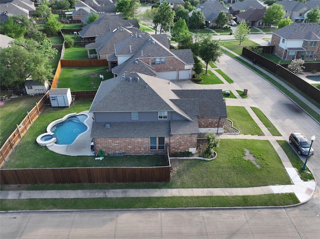 202 Beacon Hill Ln, Forney, TX 75126 - aerial view of residential area featuring a pool area